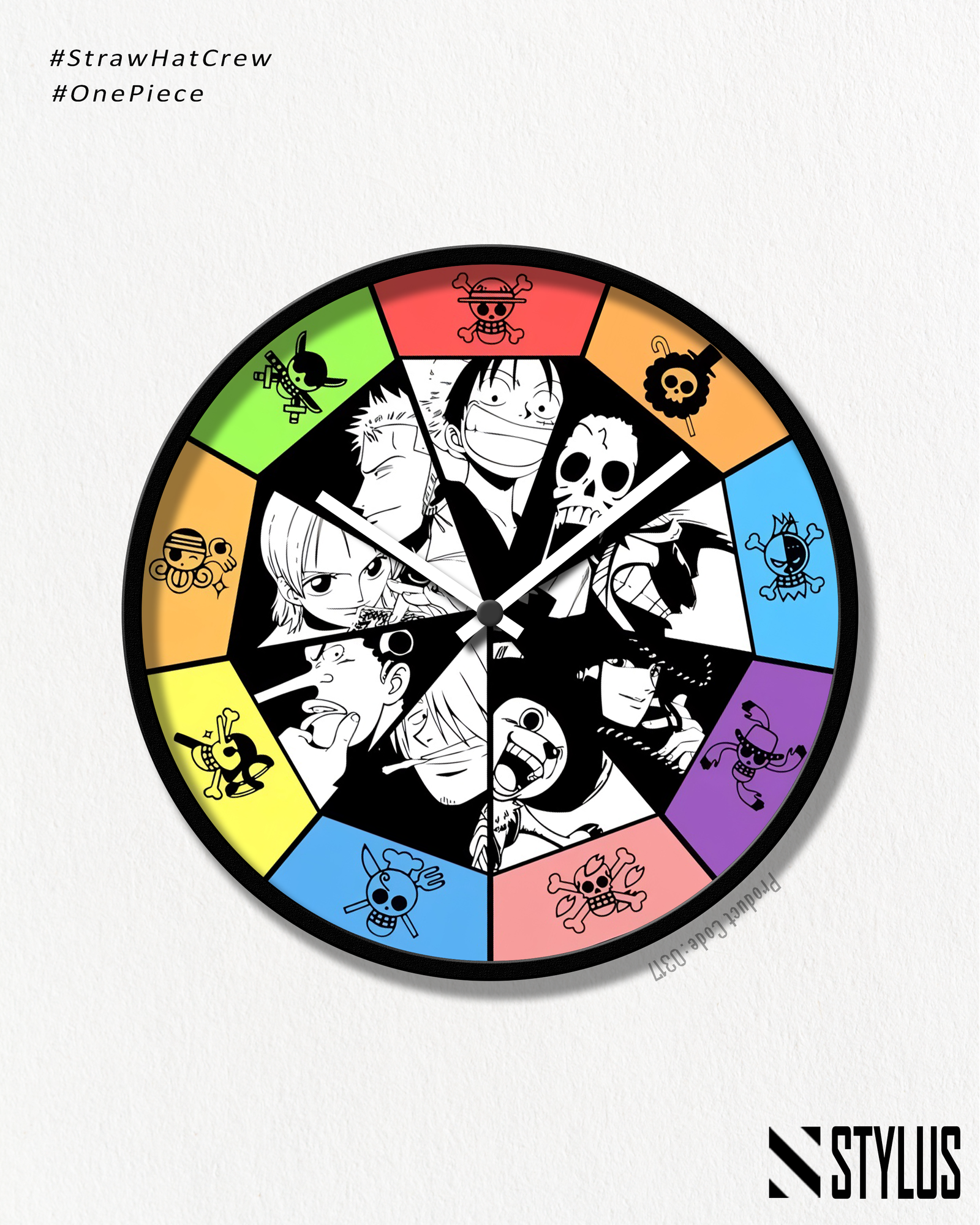 straw hat crew legacy wall clock