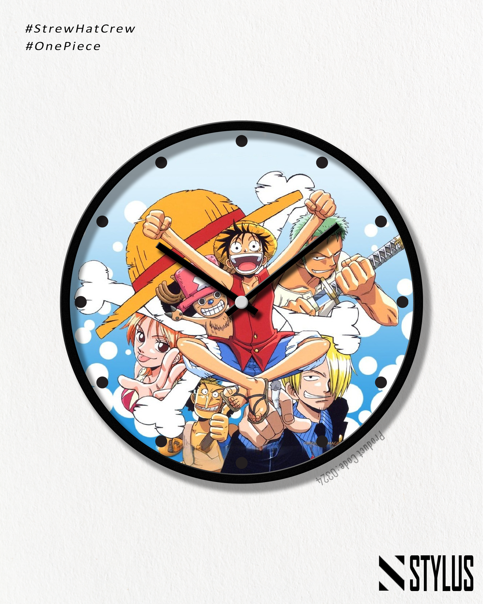 straw hat crew victory wall clock