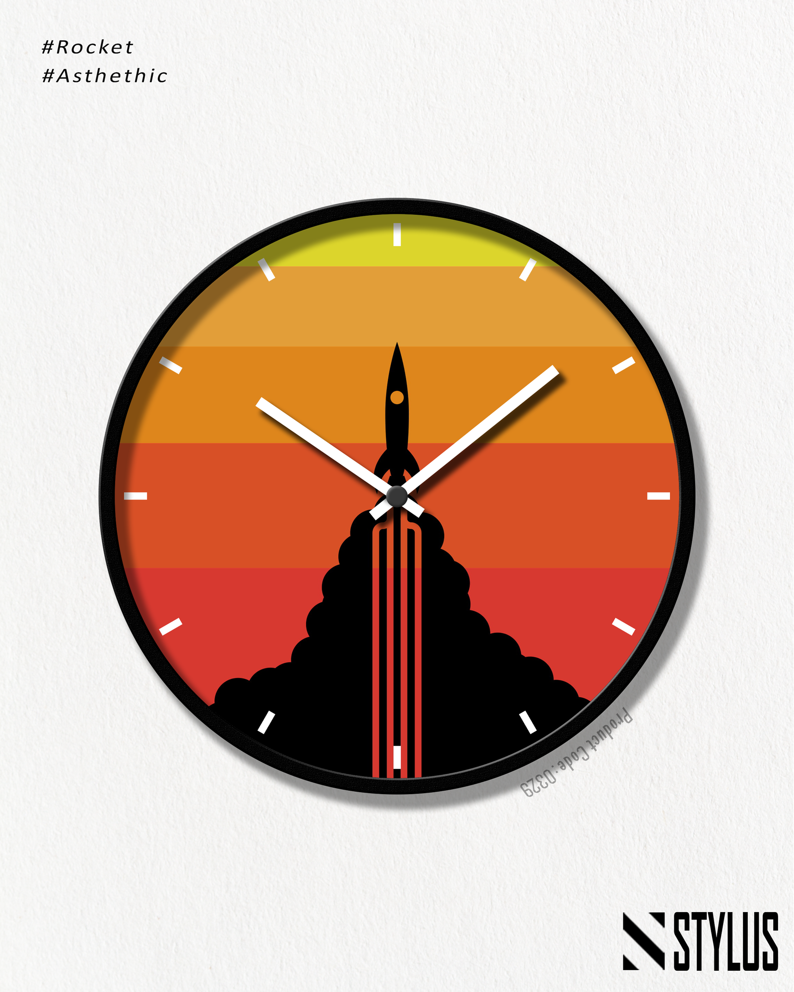 Rocket Rise Aesthetic Wall Clock